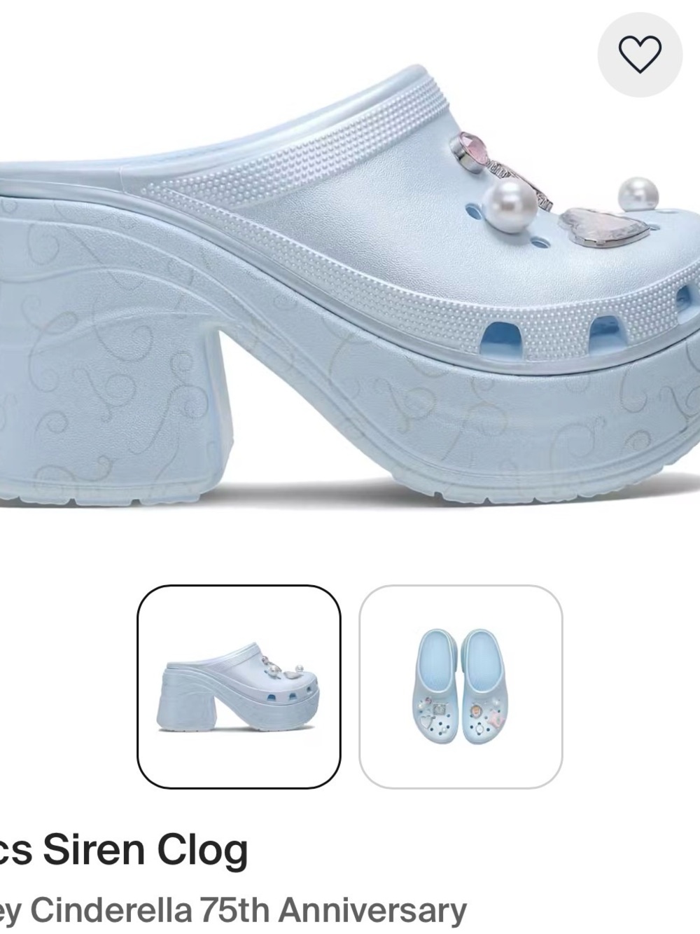 CROCS Siren Cinderella 75th Anniversary Heels . - Picture 2 of 9